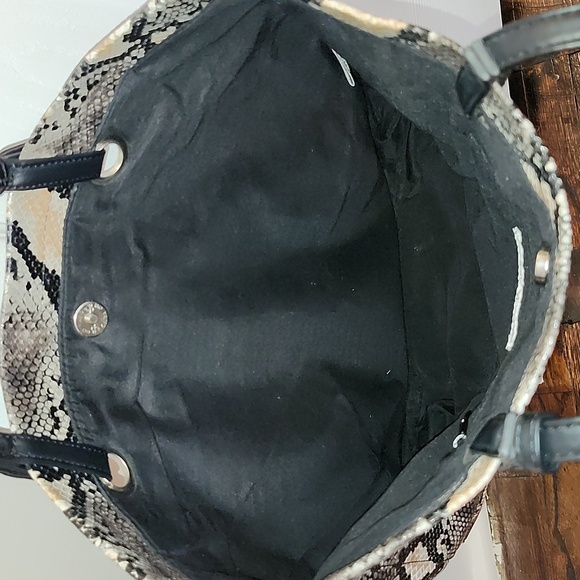 🍁Nine West Black Tan and Grey Python Tote Bag - Picture 4 of 6